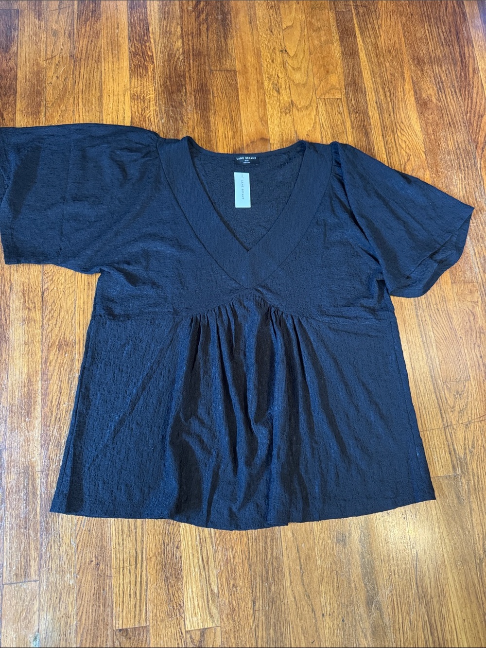 Lane Bryant Black V-Neck Babydoll Tunic